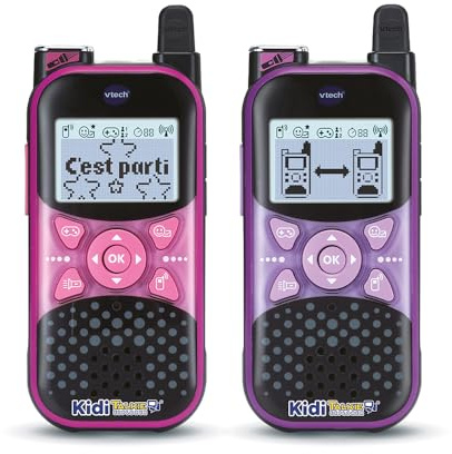 VTech - Kidi Talkie Explorer Violet et Rose, Talkies-Walkies Enfants avec Lampe Torche, Communication Cryptée Sécurisée, Portée de 200 Mètres, Cadeau Enfant Dès 4 Ans - Contenu en Français