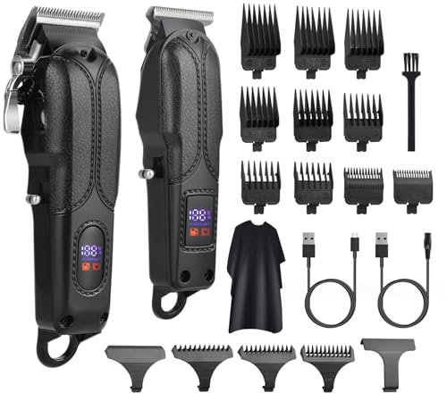 Maquina de Cortar Pelo Hombre,Recargable USB Maquina Cortar Pelo,Cortapelos Inalámbrico Batería 1200mAh Maquina Cortar Pelo Profesional,Recortador Pelo Barba Kit Familia Peluqueros,Negro