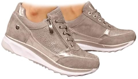 HOUXIANDOU Chllo Orthopedic Sneakers, Women's Sneaker Shoes with Arch Support, Non-Slip Comfortable Sneakers (Beige, 39 EU/8.5 US)