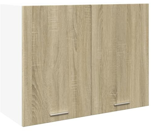 vidaXL Hängeschrank Lyon Sonoma-Eiche 80x31x60 cm Holzwerkstoff, Küche Schrank, Einbauküche, Küchenzeile, Küchenmöbel, Oberschrank, Küchenschrank