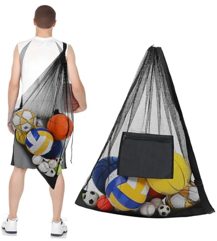 BIUDECO Balltasche Netz Transporttasche Sporttasche Mesh Kordelzug Aufbewahrungstasche Ballsammler Für Trainer Ausrüstungstrainer