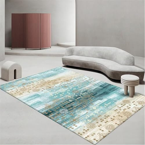 RUGMRZ Teppich Für KücheRug Carpet Kinderzimmer Teppiche Mädchen 60x110CM Teppichboden Auslegware GrünModerne geometrische Form bequemer pflegeleichter