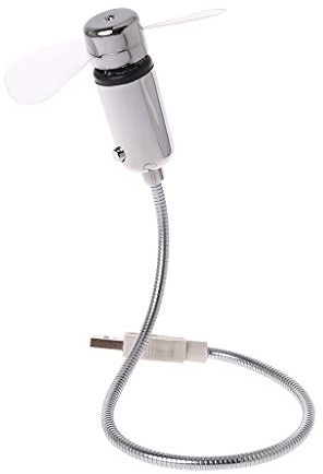 MOONDAME Ventilateur d'horloge USB LED avec affichage en temps réel alimenté par USB clignotant en temps réel Ventilateur silencieux col de cygne