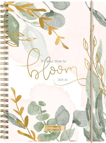 BRUNNEN Schülerkalender (2025/2026) Bloom, 2 Seiten = 1 Woche, A5, 208 Seiten, PP-Umschlag, mehrfarbig