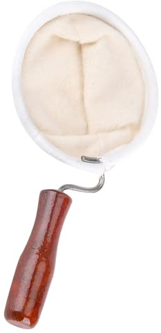Sonew Filtro de Filtro de café de Tela de Franela Reutilizable con una Cómoda Manija de Madera para Elaboración de Goteo a Mano - Herramienta de de café de Tamaño Pequeño (L)