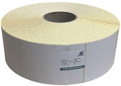 1 Rolle Thermo-Etiketten Weiß 100 x 90 mm 3800 Stück Versandetiketten auf Rolle mit Perforation selbstklebende haftende Etiketten für Thermodrucker Lager Versand Logistik Papieretiketten