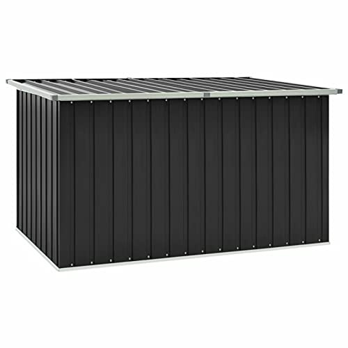 Iiaky Gartenbox Metall Gartenbox wasserdicht XXL Auflagenbox Metall Aufbewahrungsbox Garten Outdoor Box Kissenbox für Garten-Anthrazit-171 x 99 x 93 cm