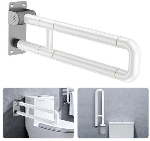 Do-Electr Behinderten WC Haltegriff 60 cm, klappbarer Haltegriff für Senioren und Haltegriff Toilette, Belastbarkeit 150 kg (330 lb), aufstehhilfe für Menschen mit Behinderung mit Nachtlicht