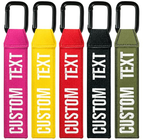 WQNMY Llavero personalizado de moto bordado por ambos lados. Etiqueta para equipaje, etiquetas unisex personalizadas para llaves, para habitación, coche o motociclista.