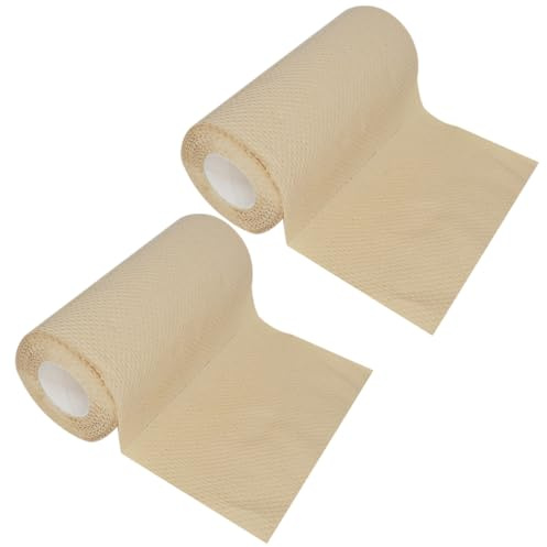 MUCKLILY 2 Roll Degradable Oil Absorbing Paper Towels Thickened Bamboo Pulp Kitchen Cloths Soft Strong Absorbent Hand Wipe for Home Hotel Food Prep