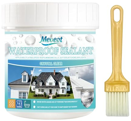 Meoeot Impermeabilizante Transparente 300g, Sellador Invisible Impermeable, Hidrofugante Invisible, Adhesivo Reparador de Fugas Revestimiento Impermeable a Base de Agua para Interiores y Exteriores