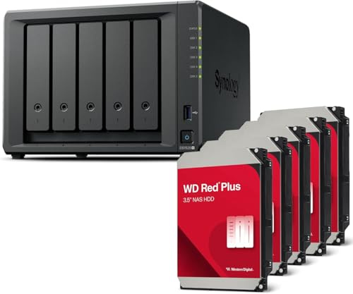 Synology Diskstation NAS DS1525+ 20TB Bundle Western Digital (5X 4TB WD Red Plus) 5 Bay Plus Serie mit Ryzen R1600, 8GB Ram