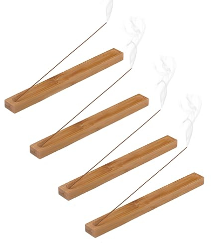 4 Stück 23x2.2cm Handgefertigte Bambus Räucherstäbchenhalterung, Traditionelle Räucherstäbchen Halter Für Meditation Und Entspannung, Dekorative Holz Räucherstäbchen Halter Für Zuhause