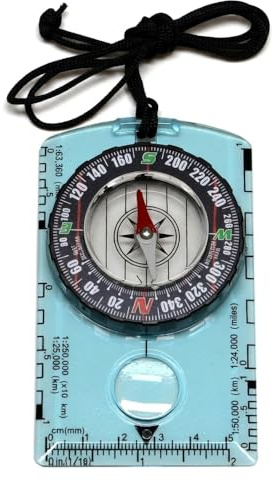 Hiking Navigation Compass with Luminous Dial & Baseplate Ruler – Portable Map Tool for Camping, Orienteering, Survival Kits and Travel