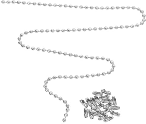 Operitacx Chaînette de Traction en Acier Inoxydable et Cuivre Argenté avec Connecteur Assorti, Extension pour Ventilateur de Plafond et Lampe, Accessoire Pratique pour Chambre