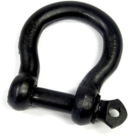 RJT 10x Schäkel geschweifte Form schwarz verzinkt 8mm Rundschäkel (909452) - Cargo Strap - Cargogurt - Stahl - Schwarz