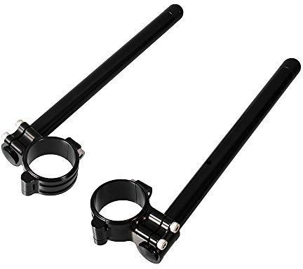 43mm Stummellenker Aufstecklenker CNC Aluminium 7/8 Zoll Rohre Motorradzubehör,Für Yamaha YZF R6,für Kawasaki ZX6R,für CBR600 F4/F4I,für Speed Triple 900,für GSX750R/GSX1100R (Schwarz)