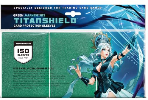 TitanShield Kartenhüllen für Yu-Gi-Oh, Cardfight, klein, japanische Größe, 150 Stück (Grün) Vanguard & More
