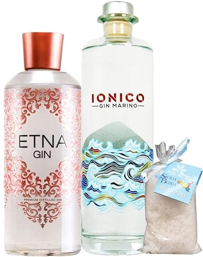 Sicilia Bedda - ETNA GIN e GIN IONICO - con Cristalli di Sale Marino Gr.150 - Gin Siciliani