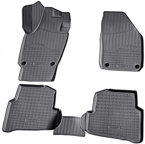 Recambo 3D Gummi Fußmatten kompatibel für VW Polo 6R / 6C | BJ ab 2010> | Auto Gummimatten | Passgenau | mit Rand | schwarz