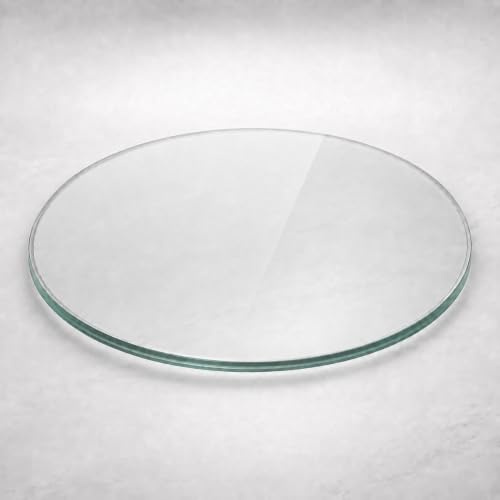 LEBENSwohnART TERRY Glasplatte 100cm rund, Sicherheitsglas 8mm, Transparent | Klare Tischplatte aus gehärtetem Glas, ca. Ø100cm, 8mm stark, für Tisch, Kaminbereich oder als Schutzplatte