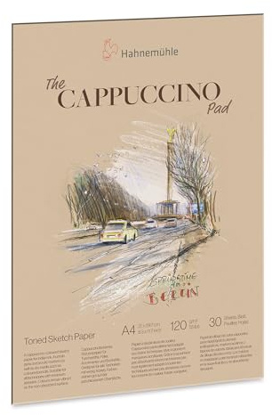 Hahnemühle The Cappuccino Pad, 120g/m², 30 Blatt/60 Seiten, Skizzenpapier, getöntes Zeichenpapier (A4)