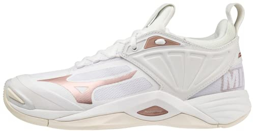 Mizuno Wave Momentum 2 dam volleyboll skor Training, Vit rosa snövit, 44.5 EU