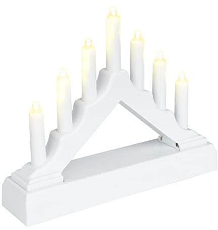 Ideen mit Herz Mini LED-Lichterbogen | 15,6 cm x 13cm x 3,8 cm | Inkl. Timer-Funktion (weiß)