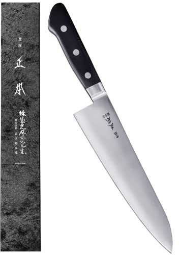 MASAMOTO VG Japanese Gyuto Chef's Knife Large 27cm (270mm) - Made in Japan - Professional Kitchen Chef Knife - Razor Sharp Japanese Stainless Steel Blade - Full Tang POM Handle