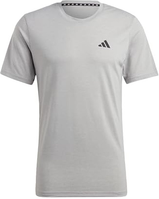 Adidas Herren Train Essentials Feelready Training Tee, Medium Grey Heather/White/Black, M