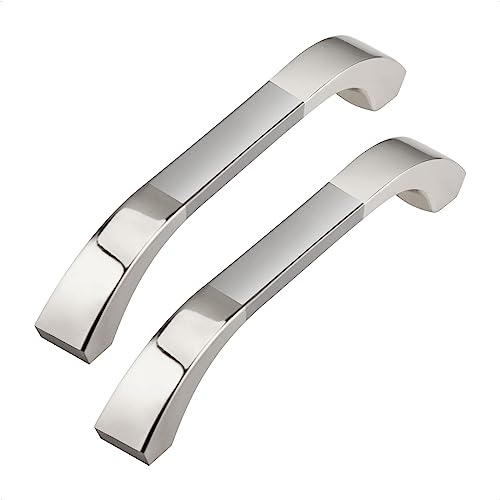 GUWINA 6 Stück Möbelgriffe Silber 96mm Lochabstand | Moderne elegante Schrankgriffe aus Zinklegierung, Schubladengriffe für Küchen, Büros, Möbel und Badezimmer, mit Schrauben
