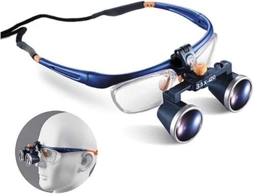 Samnuerly Lupe, Double Eyes Hands Free Stirnbandlupe, Visierbrillenvergrößerung - für zahnärztliche Chirurgie, Schmuckbewertung, Uhrenreparatur und Miniaturgravur, 3,5-Fach