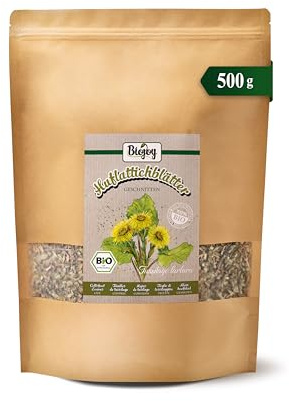 Biojoy Hojas de tusílago BIO, secas, infusión, 500 g | Infusión a granel, cortada, Tussilago farfara L.