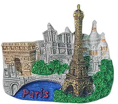 Kühlschrankmagnet, Motiv: Paris Frankreich, Reise-Souvenir, Kühlschrankdekoration, 3D-Magnetaufkleber, handbemalt, Bastel-Kollektion