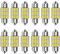CGEAMDY 12PCS T10 LED Ampoule De Voiture, Super Bright Ampoules 12V 3W, Ampoules Kit Intérieur Dôme Plaque D'immatriculation Lumières, Lecture Lumière Ensemble De Lampe Mixte, Pour Auto (41mm)