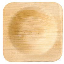 PAPSTAR Lot de 25 coupelles en feuille de palmier Pure rectangulaire 6 cm x 6 cm x 1,3 cm