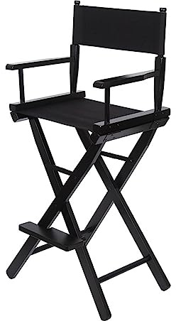DiicMa Regiestuhl Make-up-Artist-Stuhl klappbarer Regiestuhl tragbarer Holzstuhl, Faltbarer Make-up-Artist-Stuhl (Color : Schwarz)