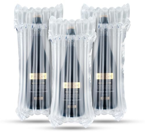 Lot de 100 sacs à bulles pour bouteille de vin - Réutilisables - Gonflables - Colonne d'air - Pour l'emballage et le transport sûr des bouteilles en verre dans les avions