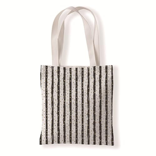 Siebe Stoffbeutel 33X37 Schwarze Linien Baumwolltasche Jutebeutel,Stoffbeutel Mit Zwei Langen Henkeln,Stofftasche Faltbar,Wiederverwendbare Jutebeutel