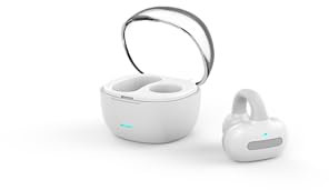 DOMIKIT Oreillette Bluetooth sans Fil V5.3-15h d'Autonomie, Batterie 75 mAh, Micro Intégré - Design Clip Confort, Idéale pour Sports, Télétravail et Loisirs