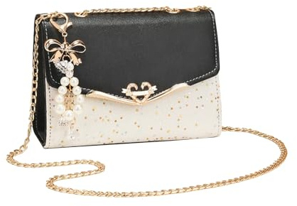 CORIOS Elegante Borsa a Tracolla da Donna PU Pelle Borsa a Mano Borsa a Spalla con Paillettes Capacità Media Borse Messenger Moda Borsa Ascellare Borse Tote per Lavoro Shopping Viaggio Nero