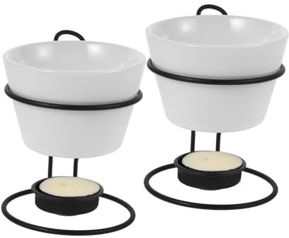 WATIIFUFU 2 Sätze Eingestellt Butterheizofen Butterwärmer Aus Porzellan Schokoladentöpfe Aus Porzellan Butterfondue Mini-butterwärmer Wachs Schmelztiegel Topf Zur Kerzenherstellung Keramik