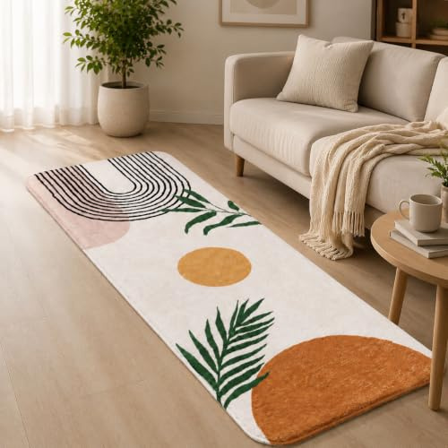 bsheuancek Boho Bathroom Runner, 61 x 152 cm, Non-Slip, Large, Long, Bathroom Rug, Cute Bath Mat for Bathtub, Washable, Shower Mat