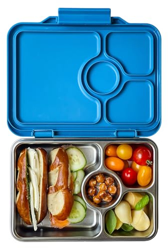 Yumbox Prêt Stainless Steel Bento Box – Leakproof, Reusable Lunch Container for Kids & Adults – Sandwich & Snack Friendly, BPA-Free, Durable Food Box (Normandy Blue)