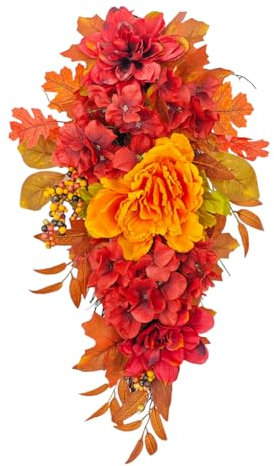 60 cm Pfingstrosen Hängedekoration für Haustüren Ideal für Thanksgiving und herbstliche Wohnstile für einen schönen Hauch von Natur an Ihrem Eingangsbereich und zur Begrüßung von Gästen