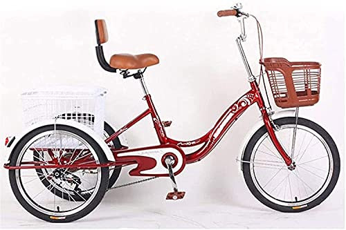 Dreirad für Erwachsene, 3-Rad-Einkaufsfahrrad, 3-Rad-Cruiser-Dreiräder, Dreiräder for Erwachsene, Single-Speed ​​für Erwachsene, 20-Zoll-3-Rad-Fahrräder, dreirädrige Fahrräder mit Einkaufskorb