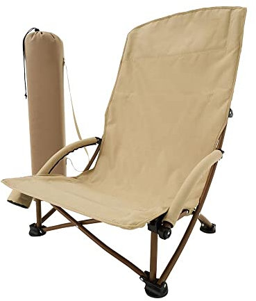 Outdoor-Klappstuhl, Leichter Camping-Niedrigstuhl, Zusammenklappbarer Tragbarer Strandstuhl, Outdoor-Stuhl Mit Hoher Rückenlehne Und Getränkehalter, Hochleistungs-Freizeitstuhl Für Erwachsene, Rasen,
