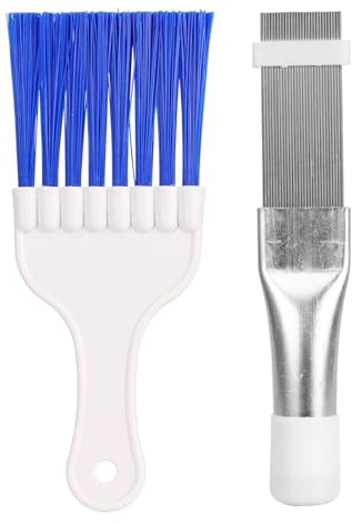 Condenser Comb Cleaning Brush Kit 2 Pcs Stainless Steel Air Conditioner Fin Cleaner Coil Condenser Brushes for Cleaning Air Condition and Dryer Cleaning