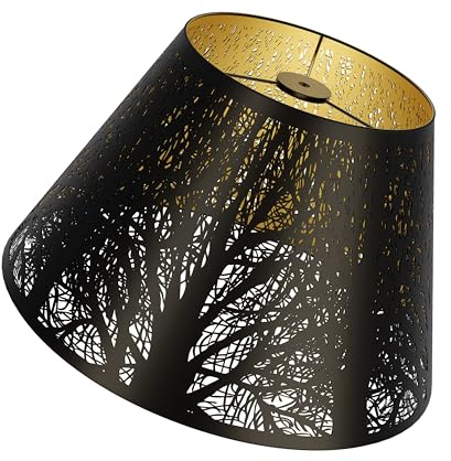 Vintage black lamp shade,metal lamp shade,large lamp shade,bell lamp shades,decorative lamp shades,7 top x 13 bottom x 7.8 high - fits lampshades for floor lamps,lampshades for table lamp