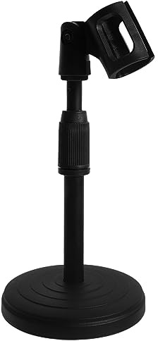 TOGEVAL Verstellbarer aus mit Höhenverstellbar Mikrofonklemme Kunststoff Tischmikrofonständer 260-360mm Schwarzer Multifunktionaler Mikrofonhalter für Konferenzen und Aufnahmen